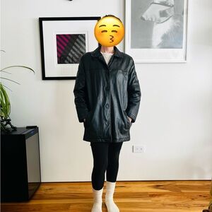 Wilson’s Black Leather Women's Car Coat